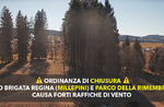 Ordinanza chiusura parco della Rimembranza e parco Millepini ad Asiago per raffiche di vento