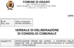 Delibera del Comune di Asiago a sostegno delle iniziative per la memoria dell’antifascismo e contro tutti i totalitarismi 