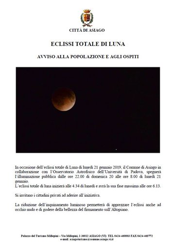 Eclissi totale di luna 21 gennaio