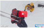 Asiago mountain rescue exercise in the snow in Val Ant