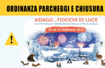 Ordinanza su parcheggi e chiusura strade per "Asiago...Fiocchi di Luce 2019" 