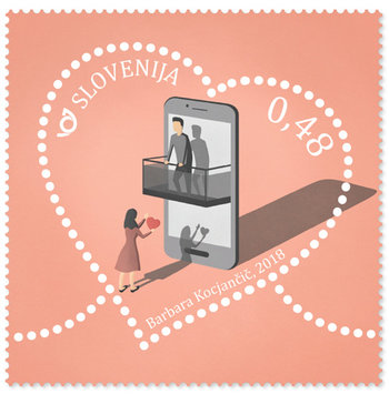 Francobollo Slovenia - serenata San Valentino Francobollo Slovenia - serenata San Valentino