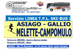 SKI BUS timetable for MELETTE CAMPOMULO from ASIAGO and GALLIO - Winter 2019-2020 