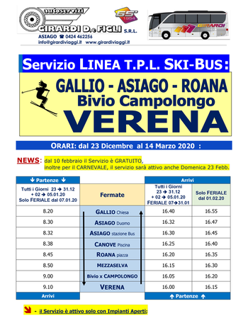 Orari skibus verena 2019 2020 Orari skibus verena 2019 2020