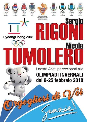 Sergio Rigoni e Nicola Tumolero alle Olimpiadi Invernali di Pyeongchang 2018