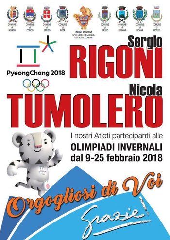 Sergio Rigoni e Nicola Tumolero alle Olimpiadi Invernali di Pyeongchang 2018 Sergio Rigoni e Nicola Tumolero alle Olimpiadi Invernali di Pyeongchang 2018