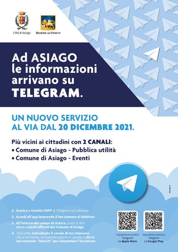 Servizio di informazioni via Telegram Comune di Asiago