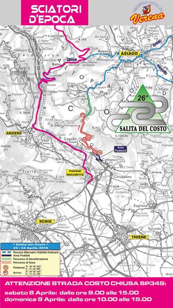 Strada alternativa alla Strada del Costo per raggiungere Sciatori d'Epoca 