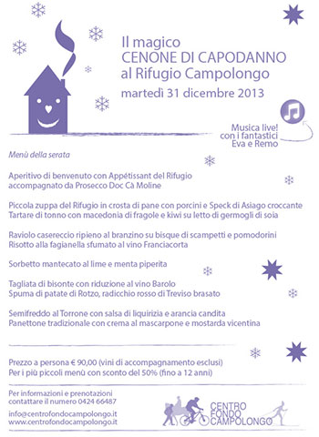 CENONE DI CAPODANNO 2013 al Rifugio Campolongo