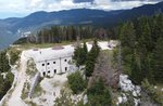 Spectacular aerial view of Forte Campolongo at the end of August 2021 - Altopiano dei Sette Comuni