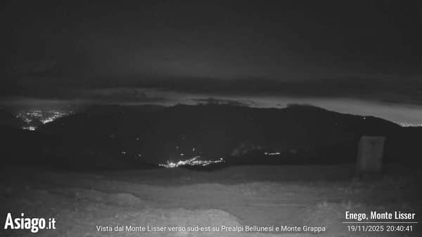 Webcam live Monte Lisser verso sud, Prealpi Bellunesi e Monte Grappa