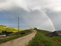 Malga Mazze inferiori sotto l'arcobaleno